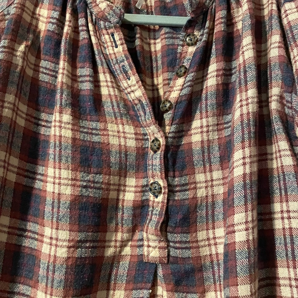Free People Northern Bound Plaid Blouse - Picture 5 of 7